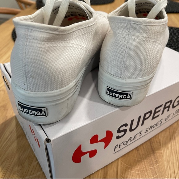 Superga 2790 White Platform Sneakers - Picture 8 of 11